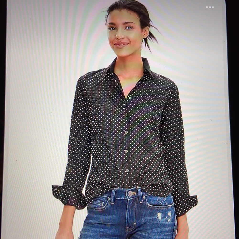 Banana Republic Black & White Polka Dot Shirt, 2